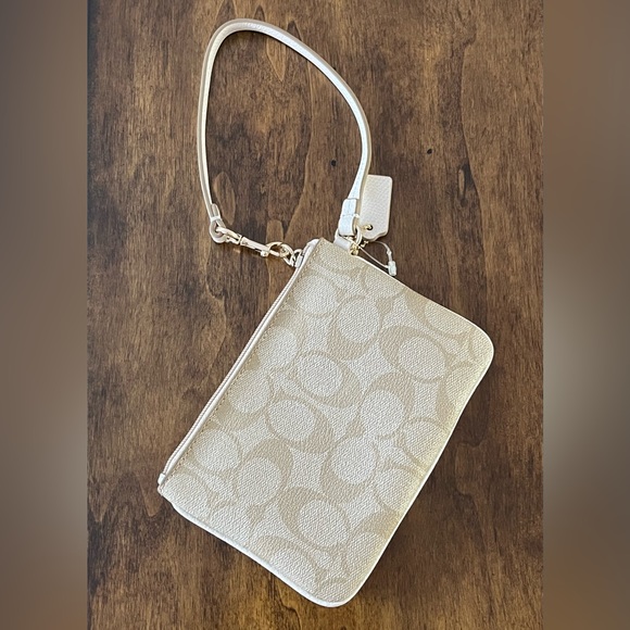 Coach Signature PVC Leather Small Wristlet Wallet - Picture 9 of 16